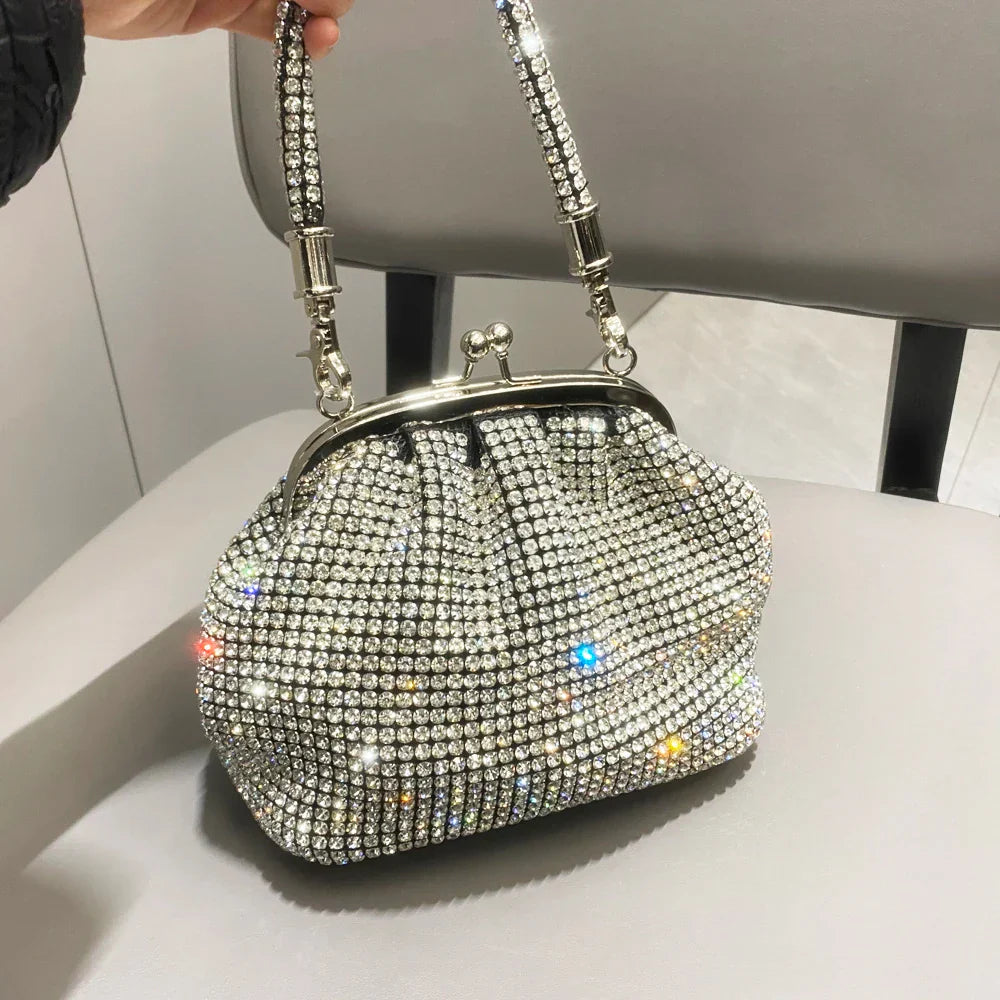Handle Rhinestones Evening clutch Bag Purses and handbag