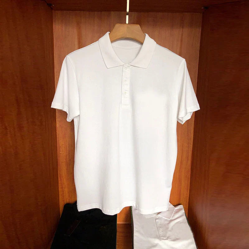 Summer Men's T-Shirt Pure Cotton Casual Polo Male