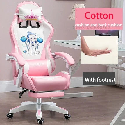 WCG Cute Girl Pink Computer Chair Home Office