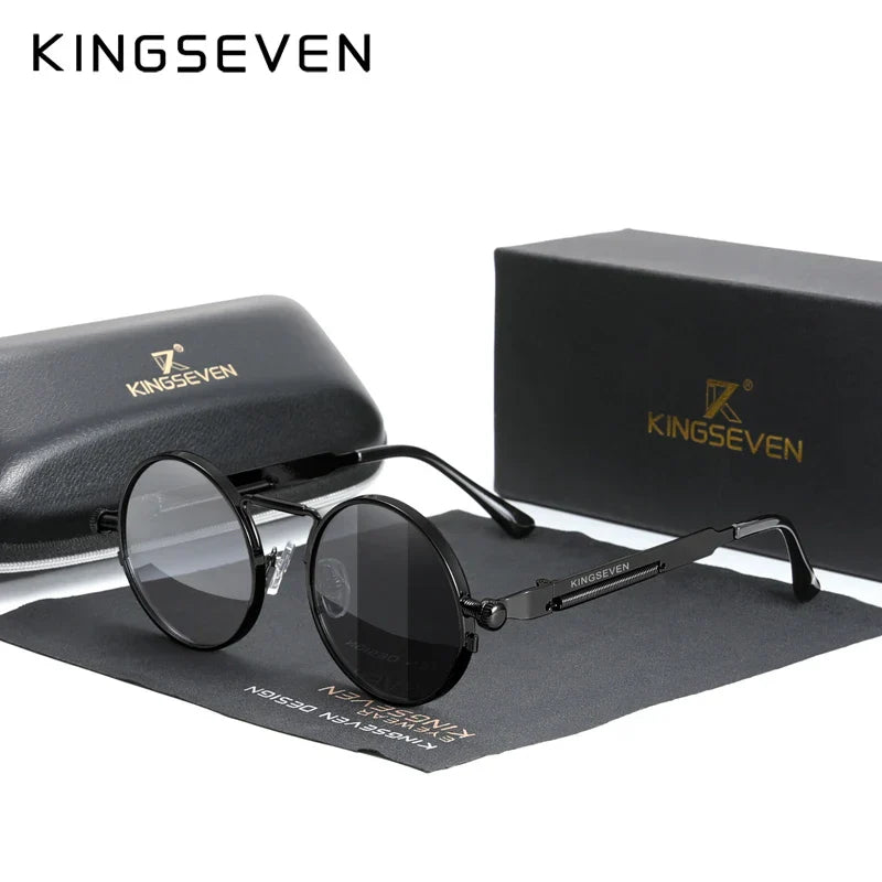 KINGSEVEN High Quality Gothic Steampunk Sunglasses Polarized Men