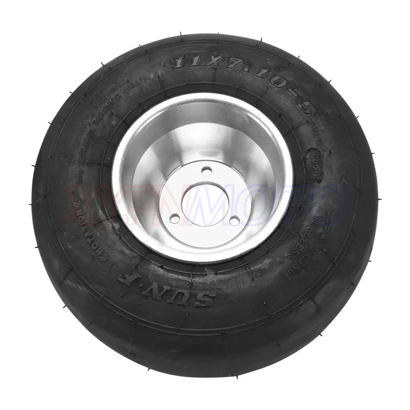 Go Kart Tire Front Wheel 10x4.50-5 Rear Wheel 11x7.10-5 Drift Go Kart Vacuum Tire with aluminum rim