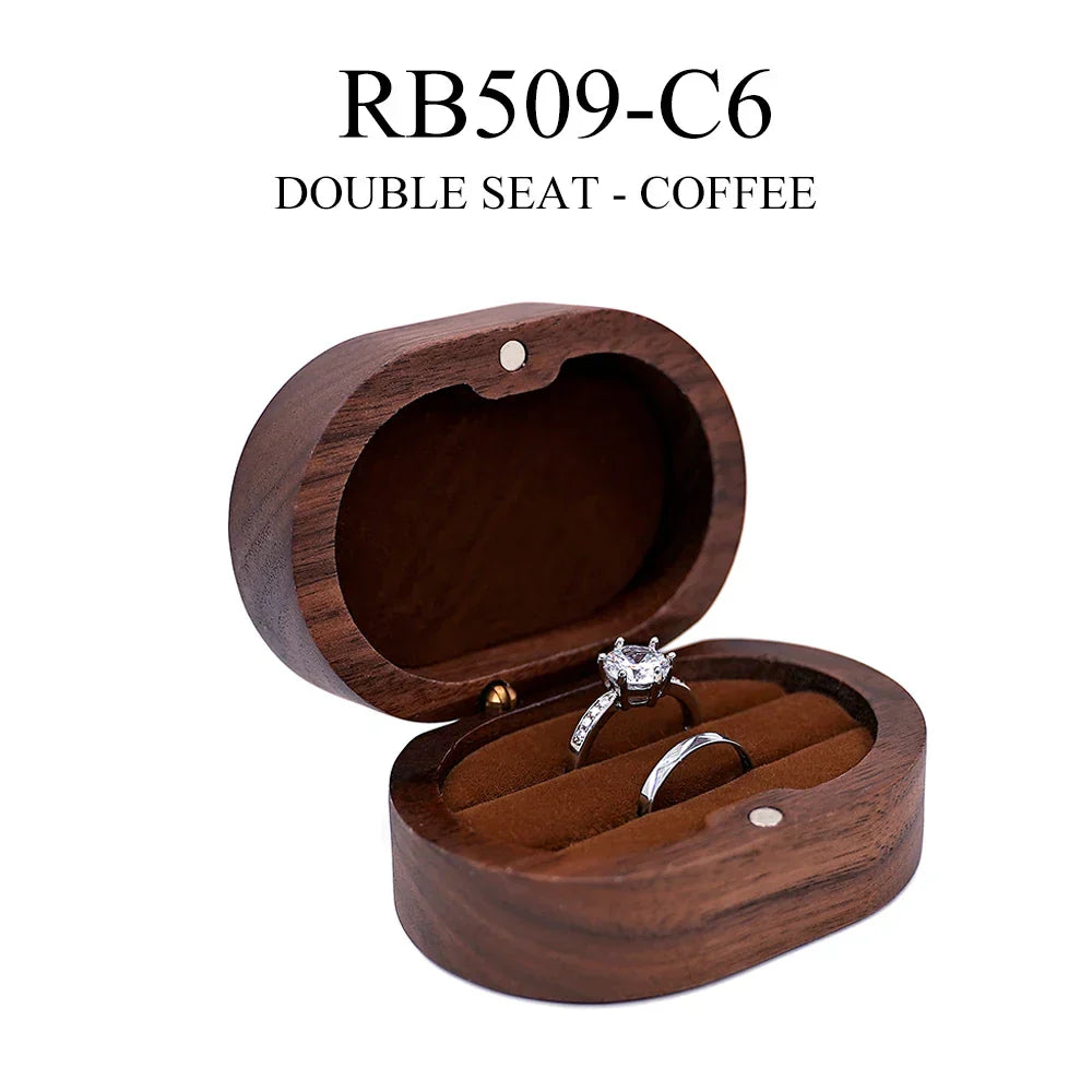 Marriage Engagement Wooden Ring Box for Wedding Custom