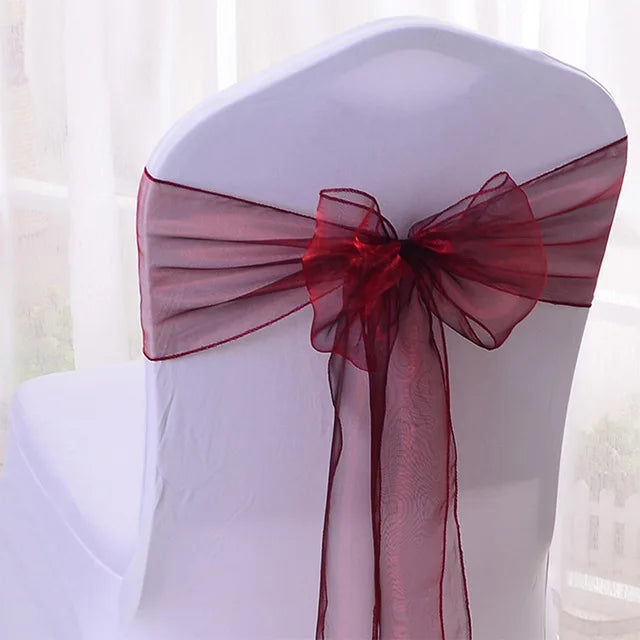 50/100pcs High Quality Sash Organza Chair Sashes Wedding