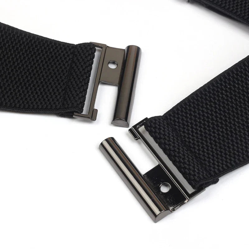 Wide Elastic Waist Belt Black Women Stretch Waistband