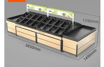 Fresh supermarket vegetable shelf commercial stainless steel bone