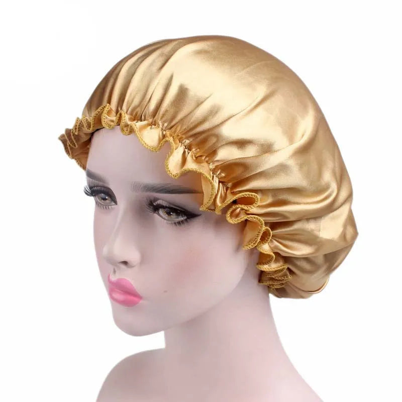 New Women Satin Night Sleep Cap Hair Bonnet
