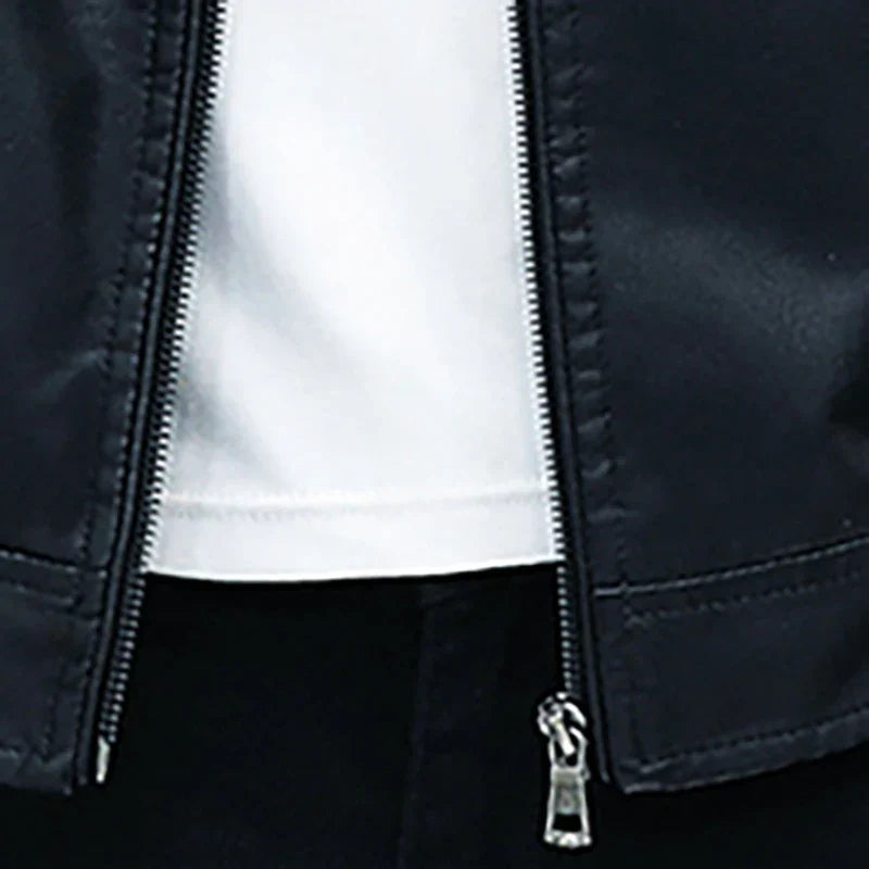 Men Leather Suit Jacket Men Slim Fit Short