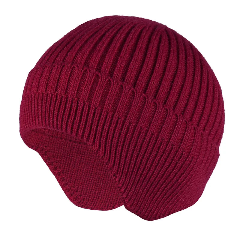 Winter Ears Protected Hats for Men Thicker Beanies