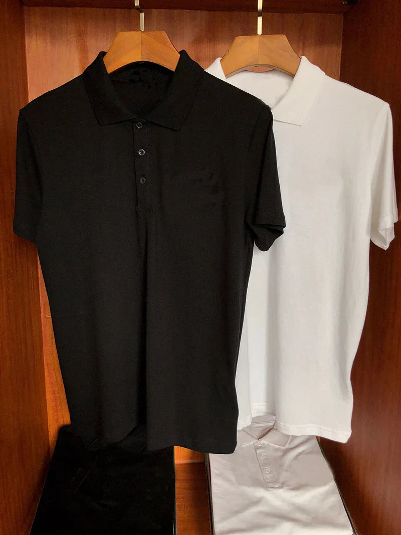 Summer Men's T-Shirt Pure Cotton Casual Polo Male
