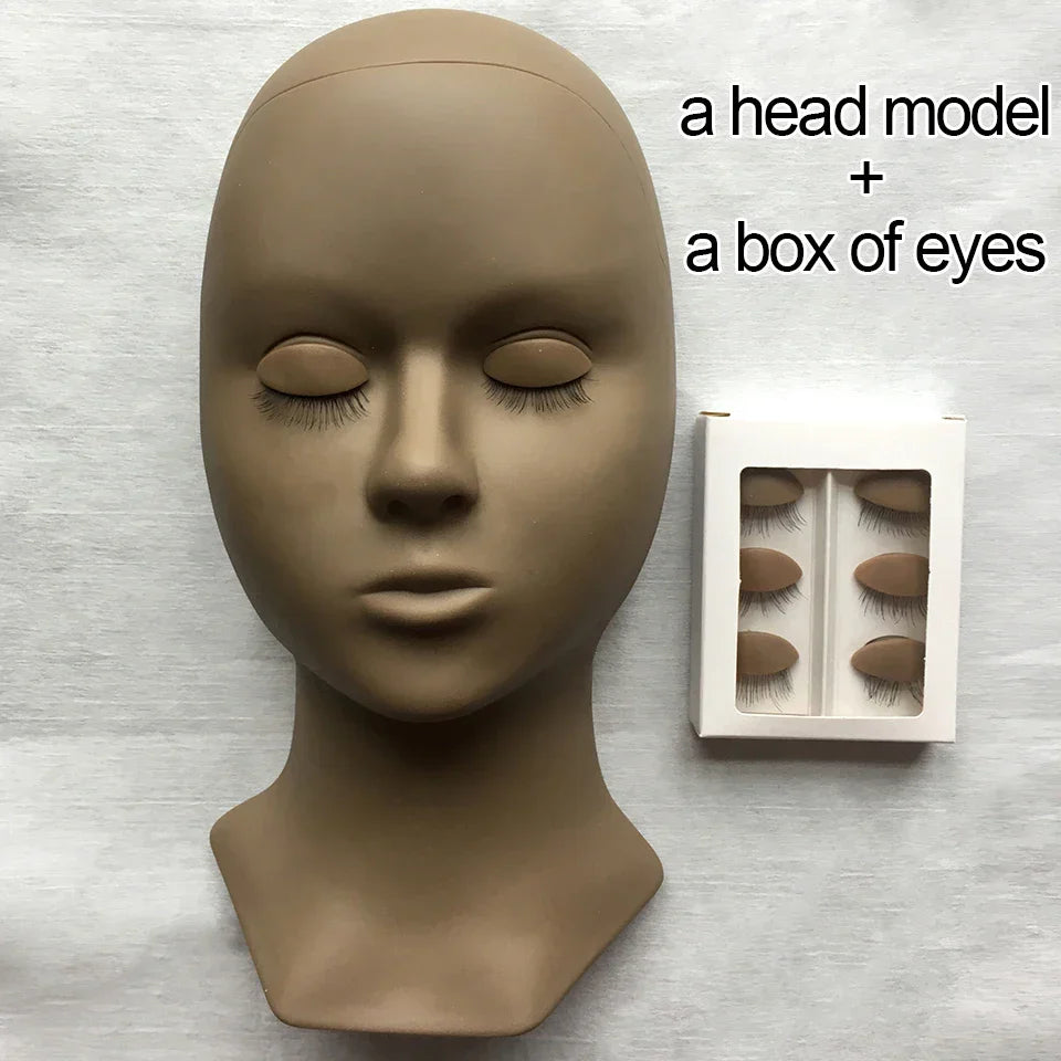 Mannequin Head for Eyelashes Handmade Practice Silicone Lash