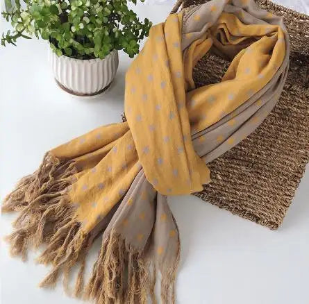 Japanese Design Winter Cotton Warm Women Scarf Double-sided