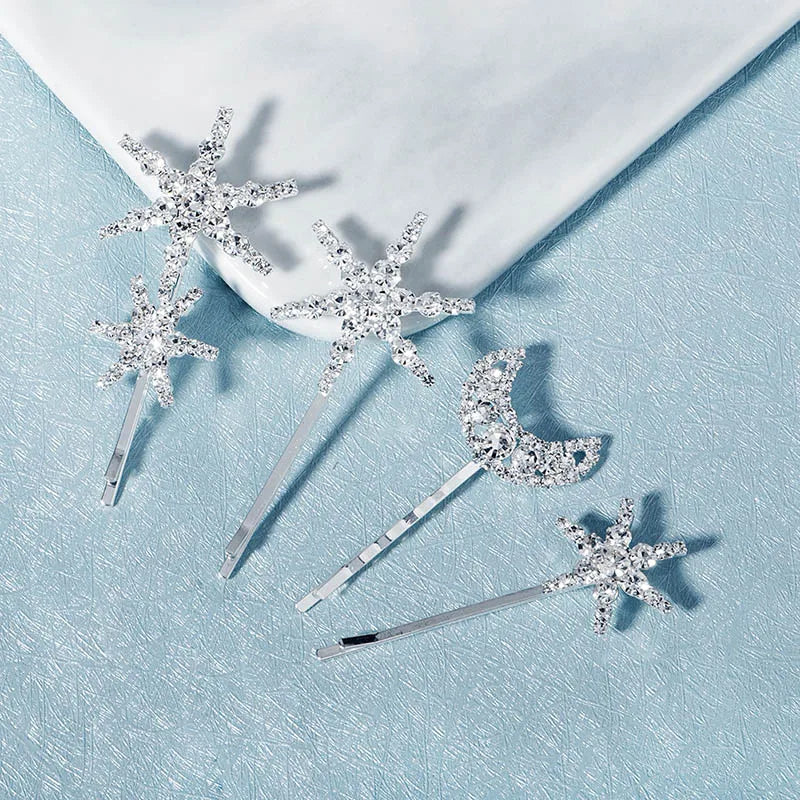 Star Moon Hairpins Clips Wedding Hair Accessories For