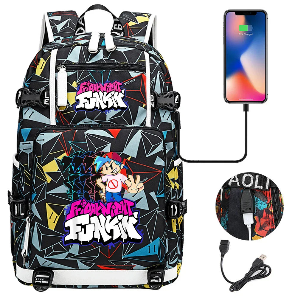 Friday Night Funkin Backpacks For School Multifunction USB