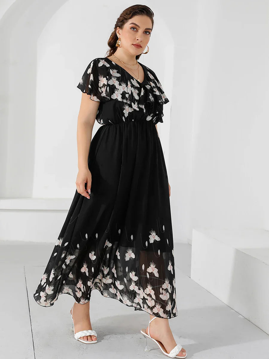 Plus Size Casual Women's Dresses 2023 Summer Ruffles