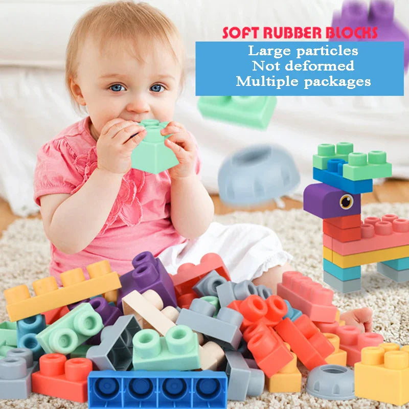 Baby Rubber Big Size Particle Bricks Toys DIY