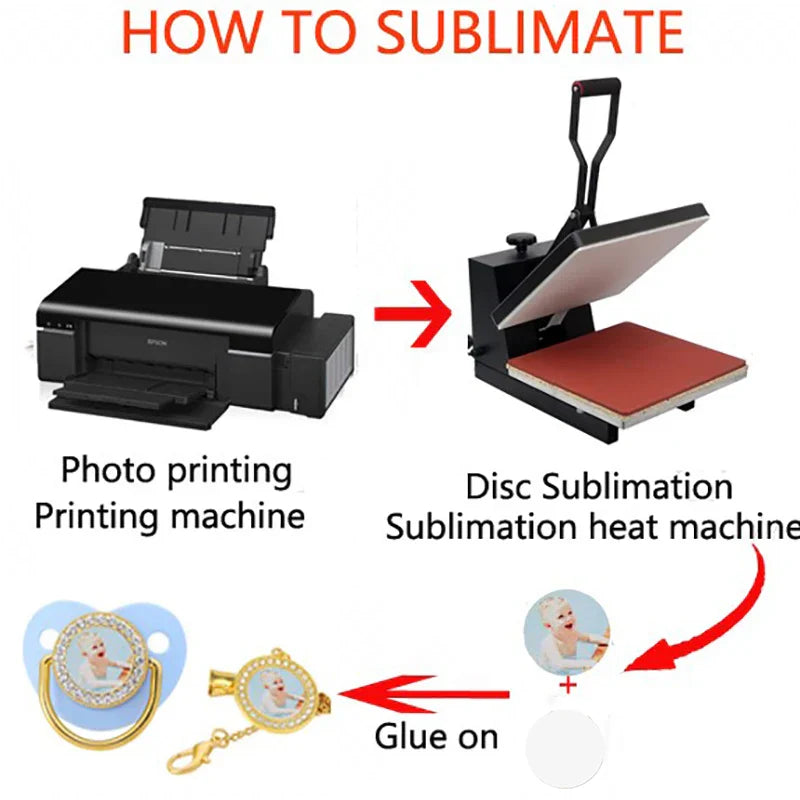 Blank Personalized Baby Pacifier with Chain Clips Covers