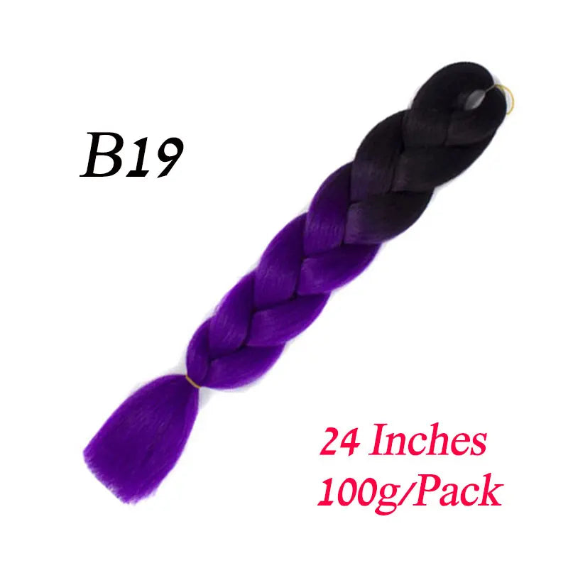 Synthetic Jumbo Braiding Hair Extension 24 " Heat