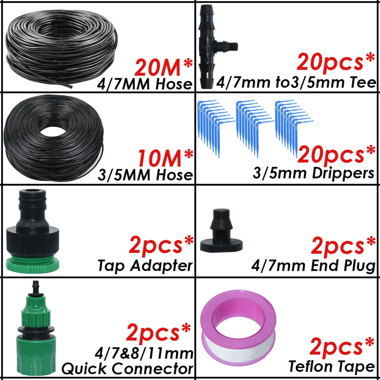 KESLA 4/7mm to 3/5mm Pipe Garden Drip Irrigation