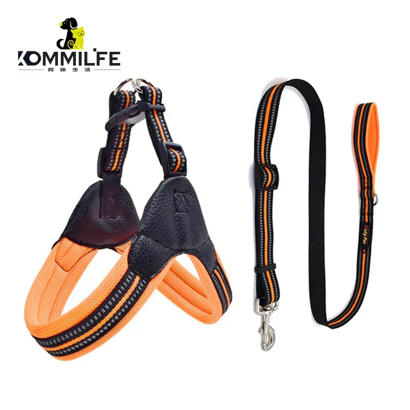 Breathable Nylon Mesh Dog Harness Reflective Adjustable Dog
