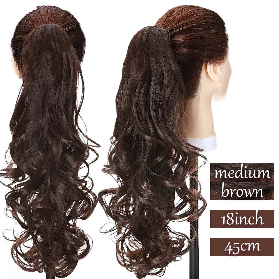 S-noilite Synthetic Long Wavy Fake Ponytail Extension Hair
