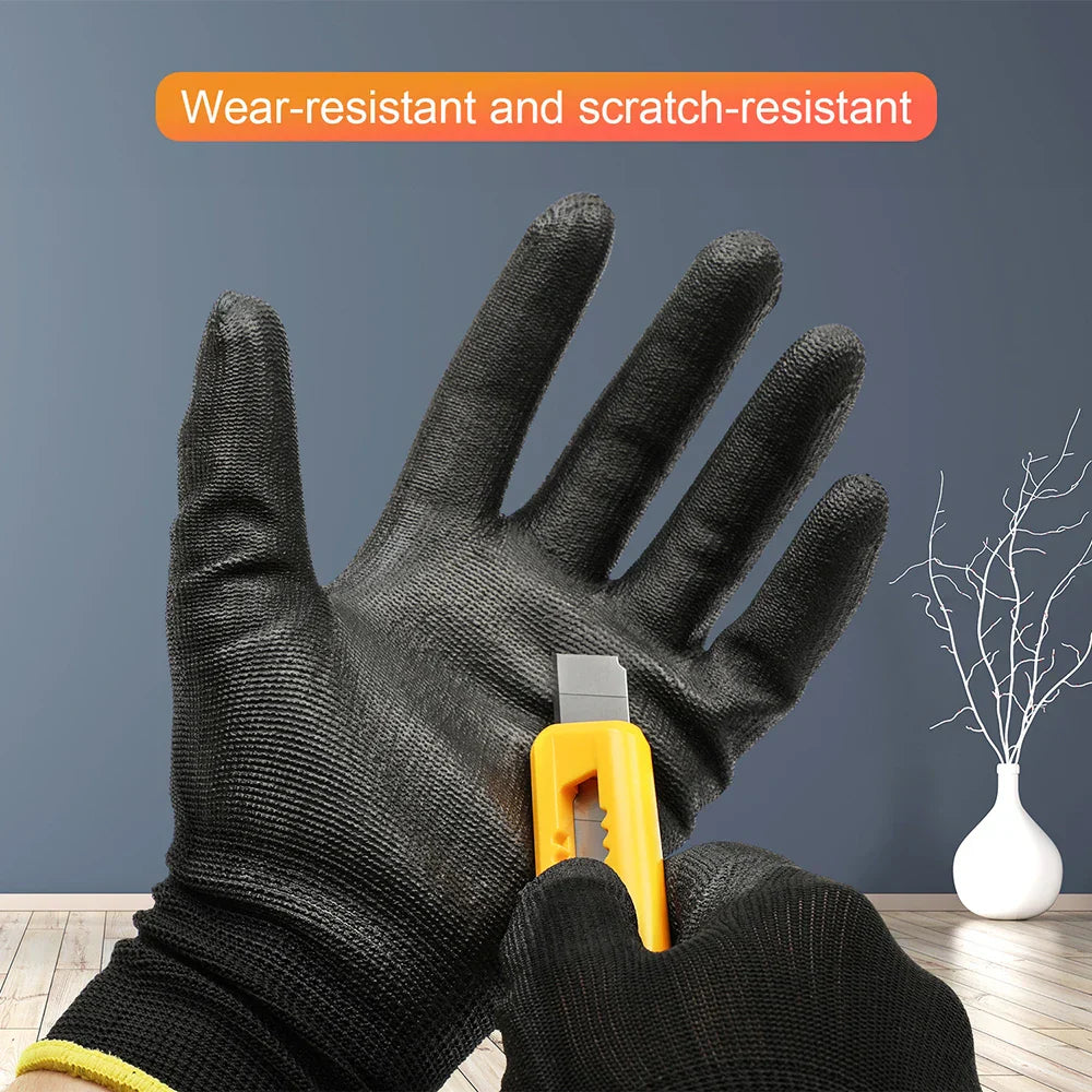 nylon safety coating gloves gardening work protection construction