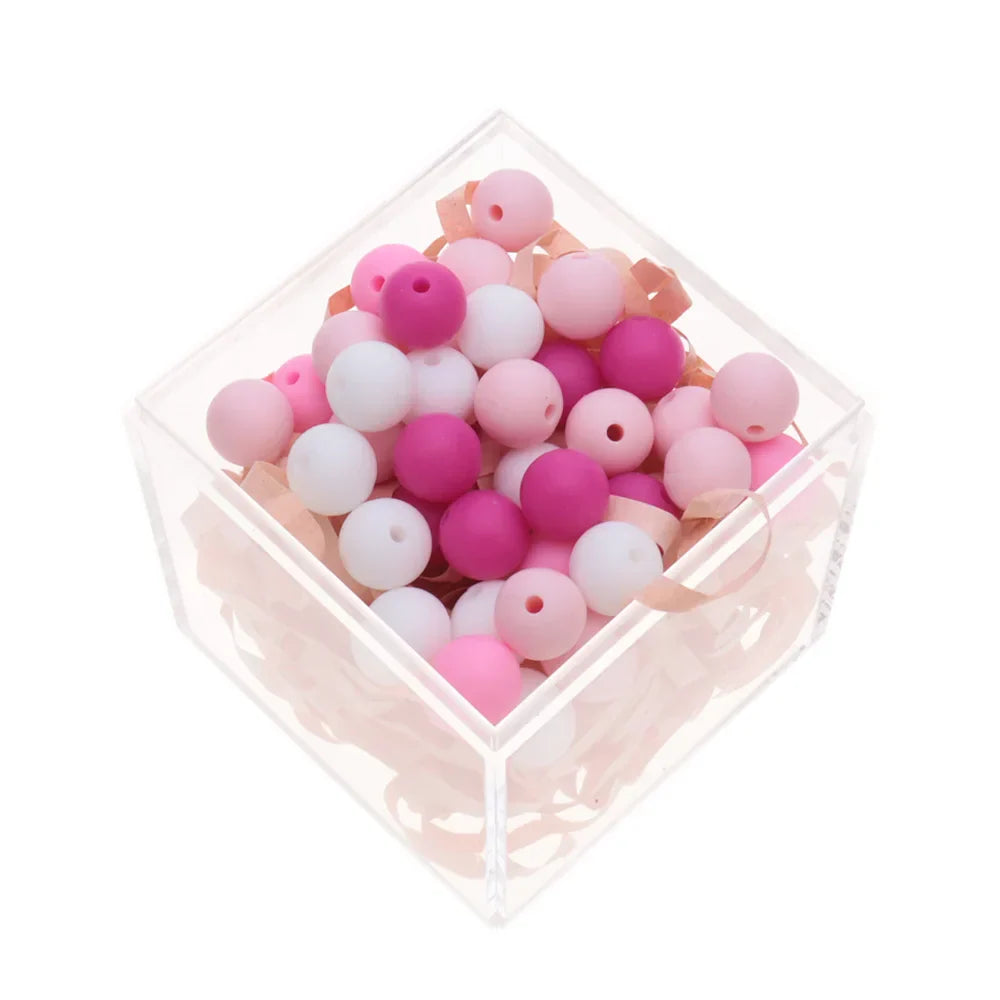 Fkisbox 500pcs 12mm Silicone Round Loose Beads Baby