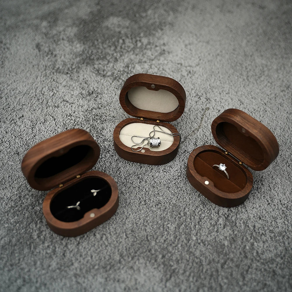 Marriage Engagement Wooden Ring Box for Wedding Custom