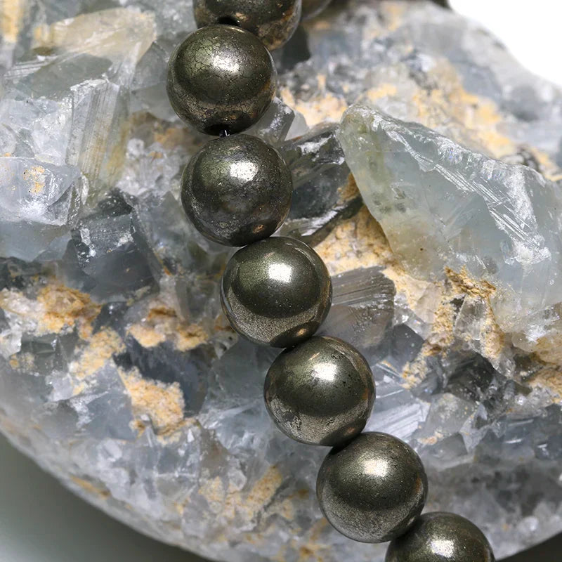 Natural Pyrite Bracelet Bracelet Charm Lotus Jewelry Energy