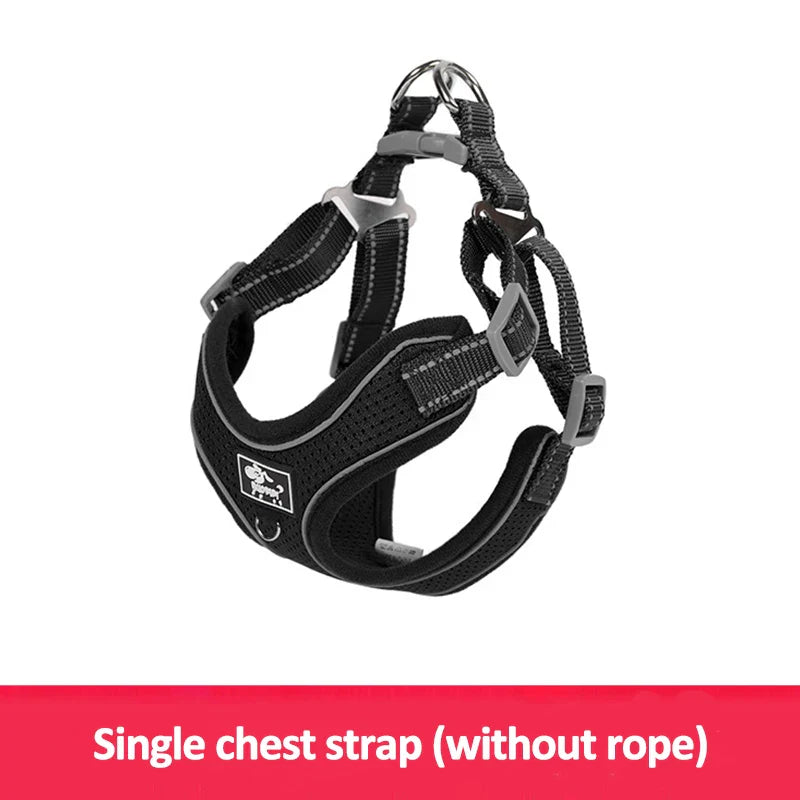 Reflective Vest Harness Leash Adjustable Mesh Vest Dog