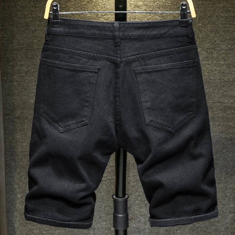 New Summer White black Men Ripped Hole Denim