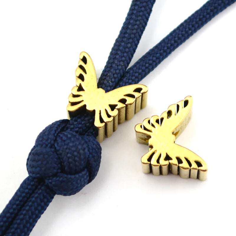 Butterfly Titanium Alloy Brass Knife Umbrella Rope Pendants