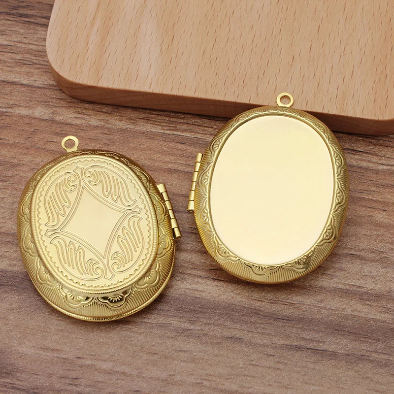 5 PCS Fit 30*40mm Oval Cabochon Metal Brass