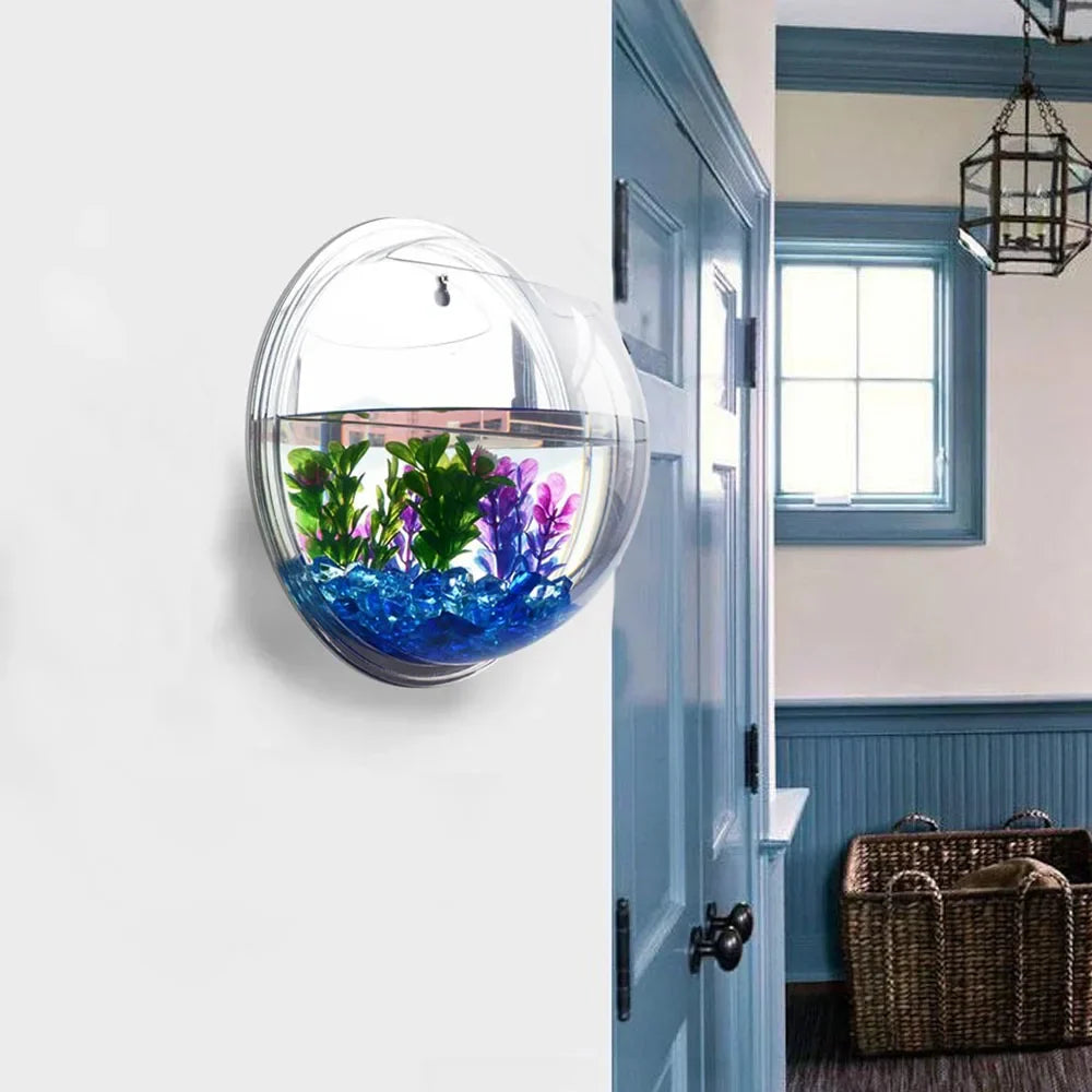 Behogar Dia 23cm/29.5cm Acrylic Fish Bowl Wall Mount