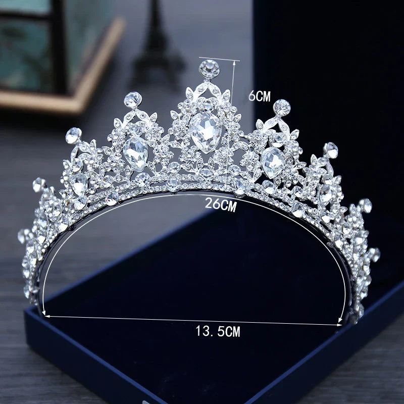 Wedding Hair Tiara Crystal Bridal Tiara Crown Silver