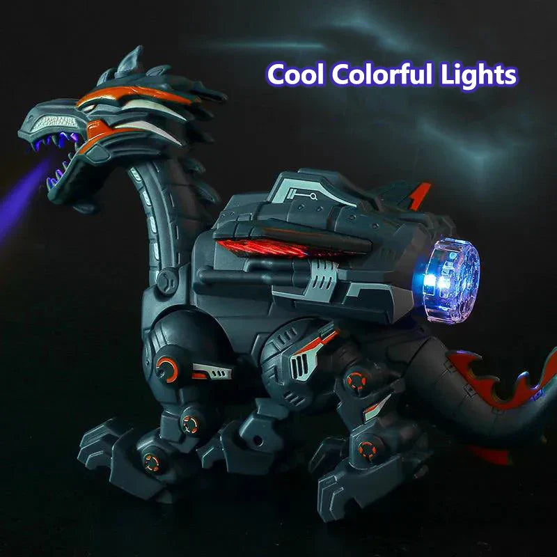 Simulation Fire Mechanical Dinoasur Water Spray Cool Light