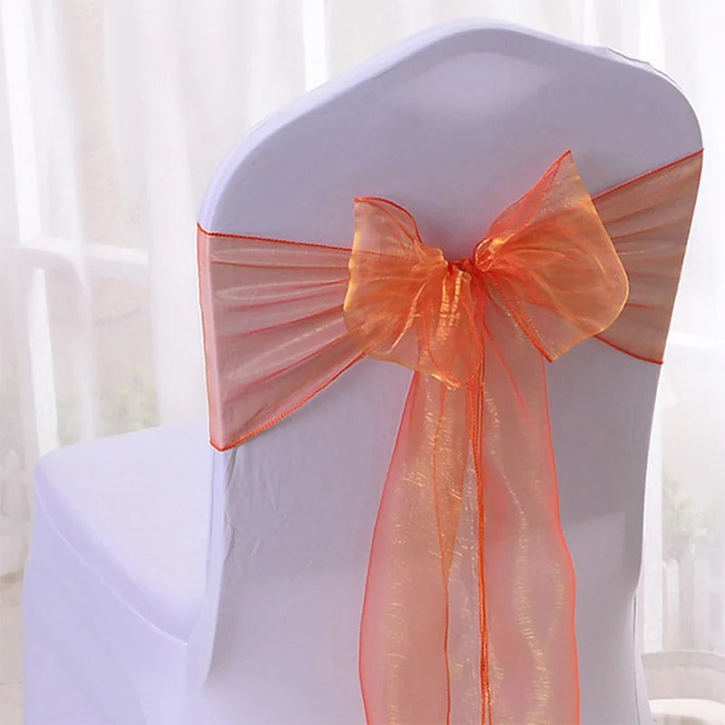 50/100pcs High Quality Sash Organza Chair Sashes Wedding