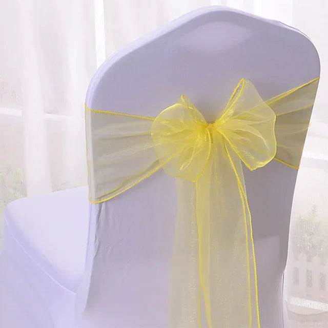50/100pcs High Quality Sash Organza Chair Sashes Wedding