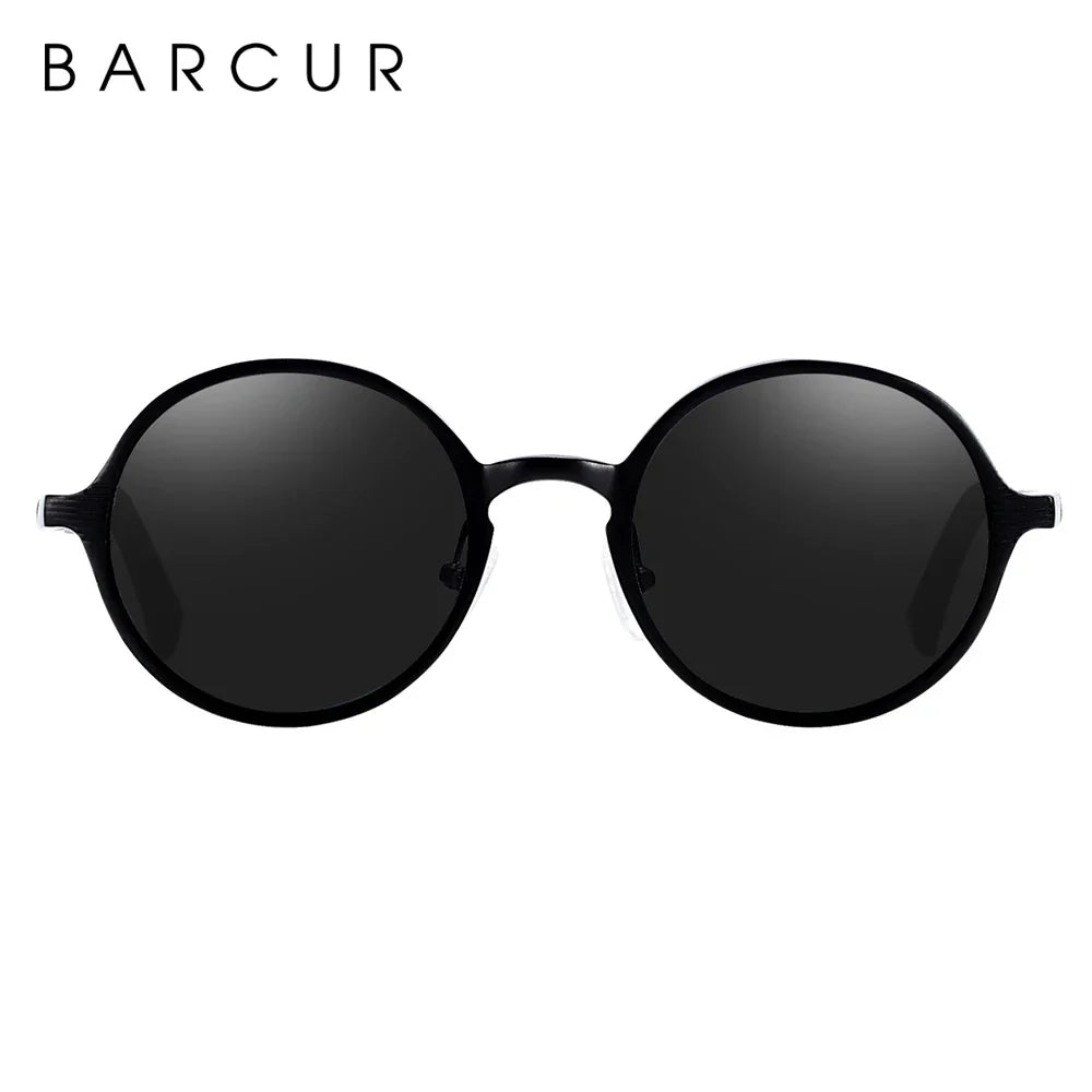 BARCUR Brand Light Weight Round Sunglasses Luxury Brand