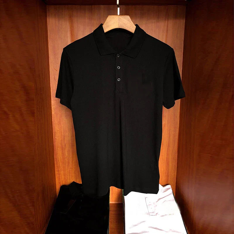 Summer Men's T-Shirt Pure Cotton Casual Polo Male