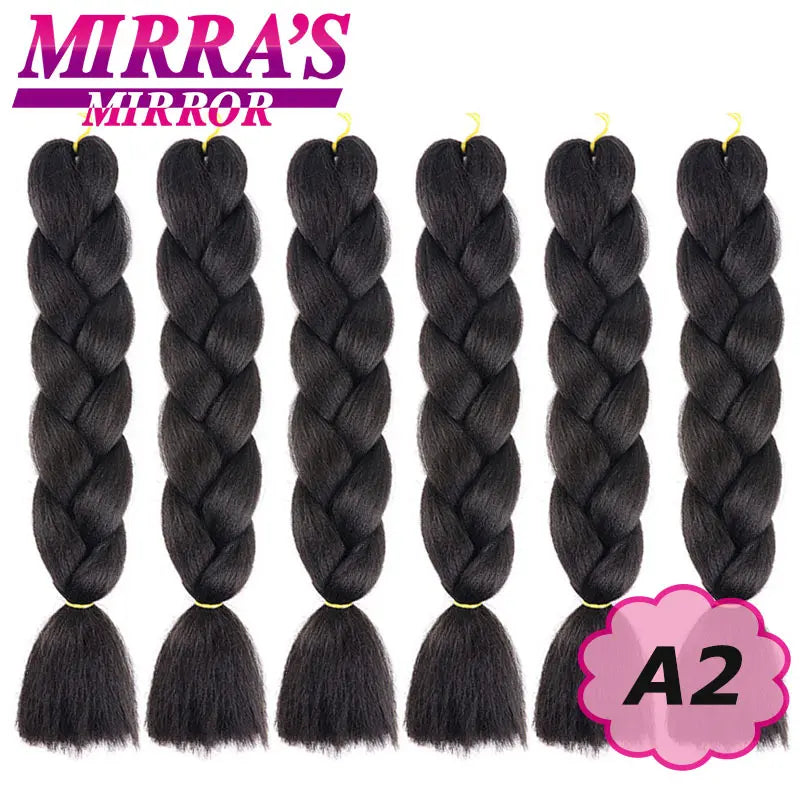 Synthetic Jumbo Braids Hair Omber Braiding Hair Extensions for Women Yaki Texture Black Blue Fake Hair Mirra’s Mirror