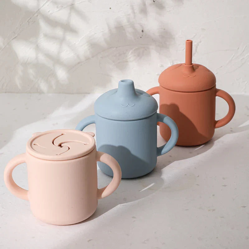 Baby Straw Cup 1Set Cartoon Panda Food Grade