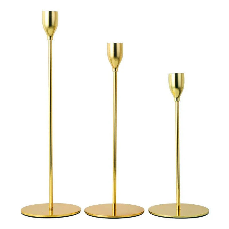 IMUWEN Metal Candle Holders Luxury Candlestick Fashion Wedding