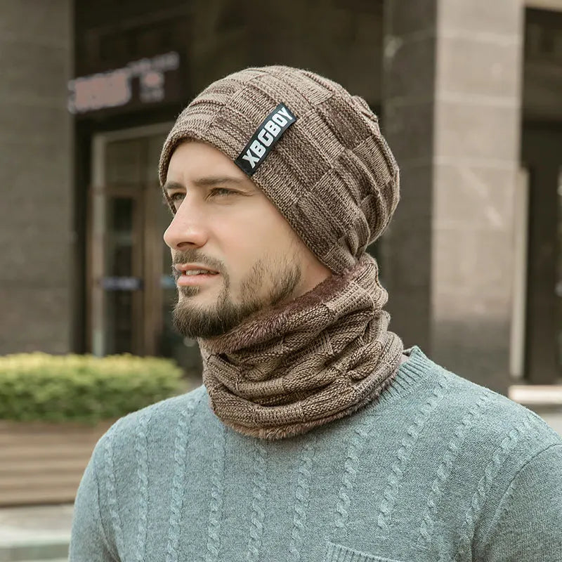 2019 Winter Beanie Hats Scarf Set Warm Knit