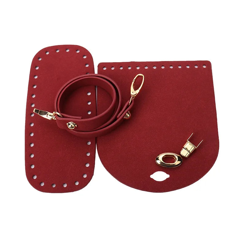 8colors 4PcsSet Artificial Leather Shoulder Bag Bottom Strap