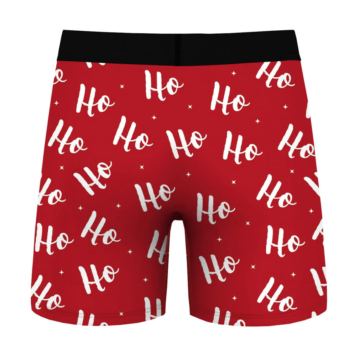 Mens Christmas Printed Shorts Underwear Mid Waist Elastic