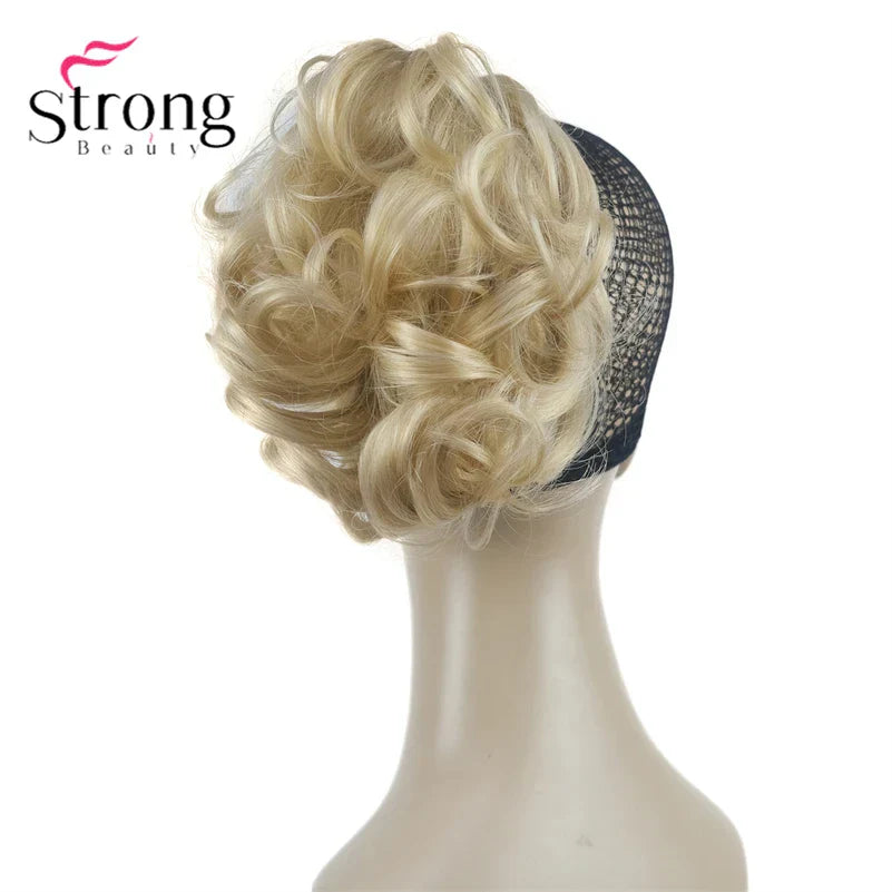 StrongBeauty Silver Short Natural Wave Ponytail Hair Extension