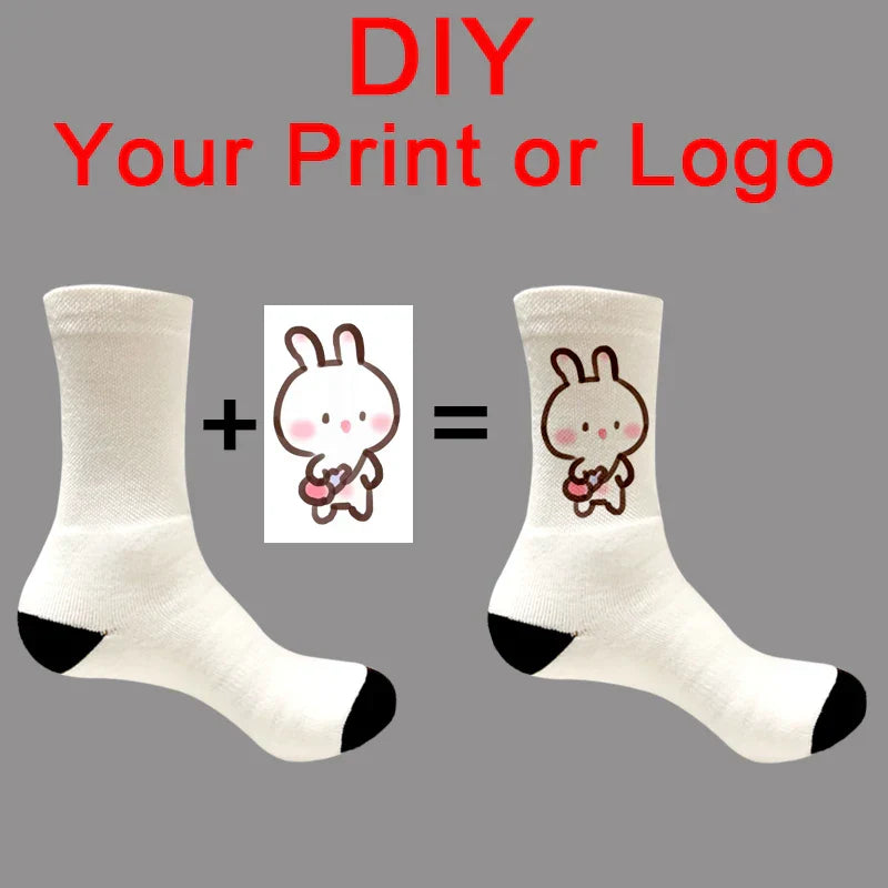 Customized Print Socks Women's Men's DIY Photo Logo