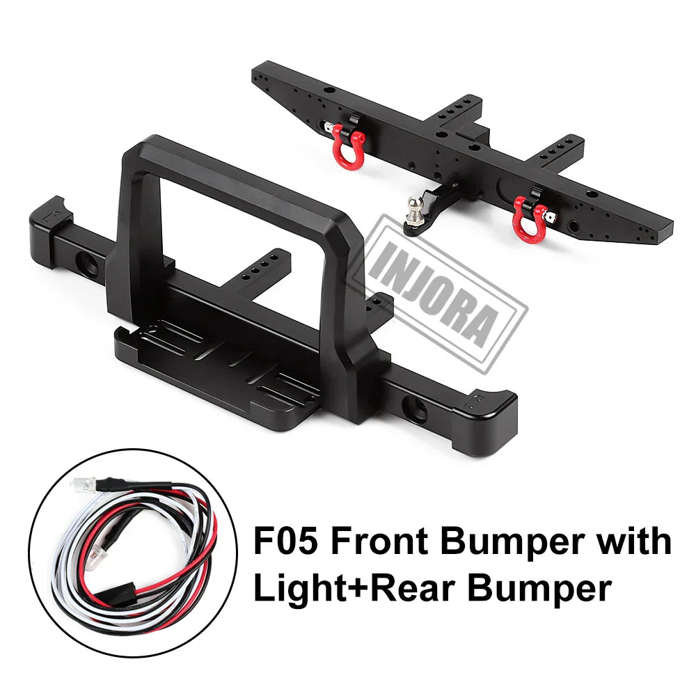 INJORA RC Car Classic Metal Front Rear Bumper