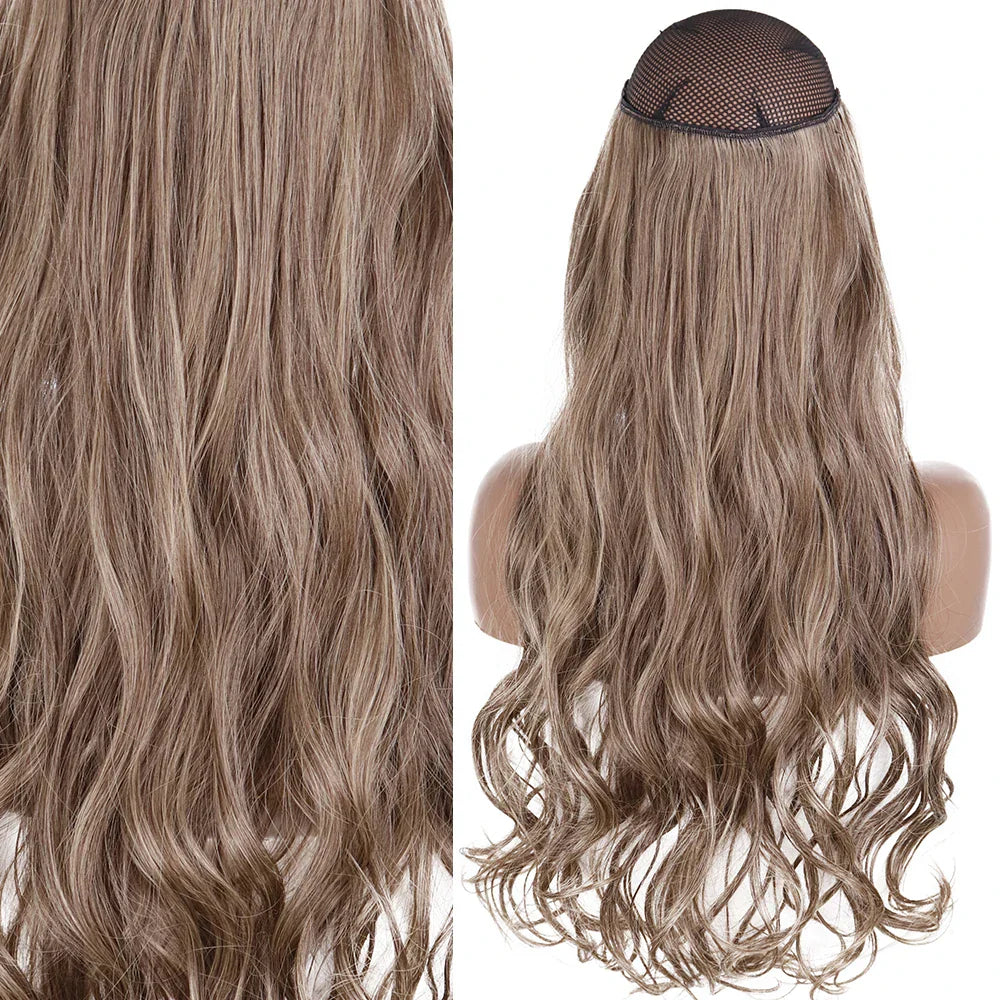 MERISIHAIR Synthetic No Clip Invisible Wire Hair Extensions