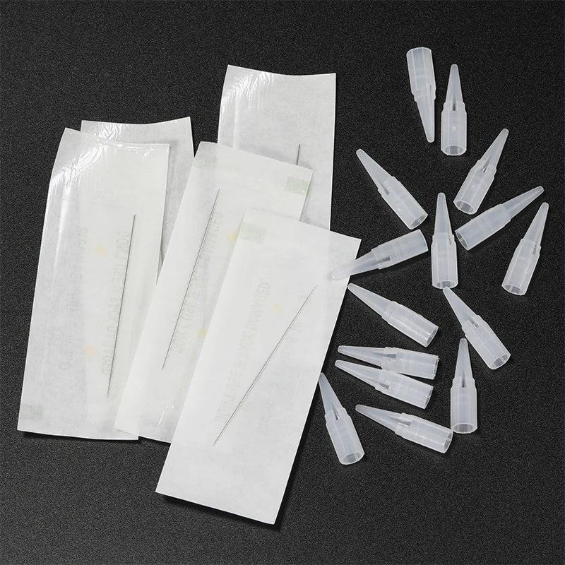 100pcs PMU Microblading Needle + Cup Tips Disposable